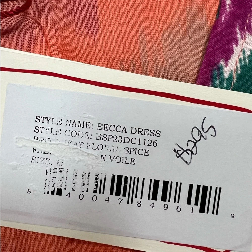 Banjanan Becca Sleeveless Organic Cotton Tiered Dress Floral Spice - Picture 9 of 9